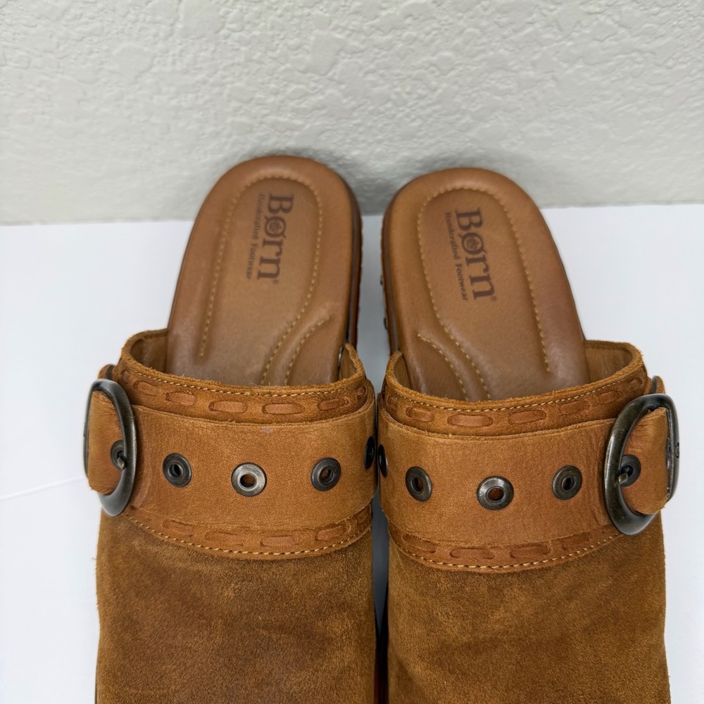 Born Women’s Banyan Suede Leather with Buckle detail Slip-on Comfort Clogs Sz 8 - Picture 7 of 11